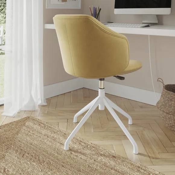 Jarel Ochre Velvet Office Chair 5