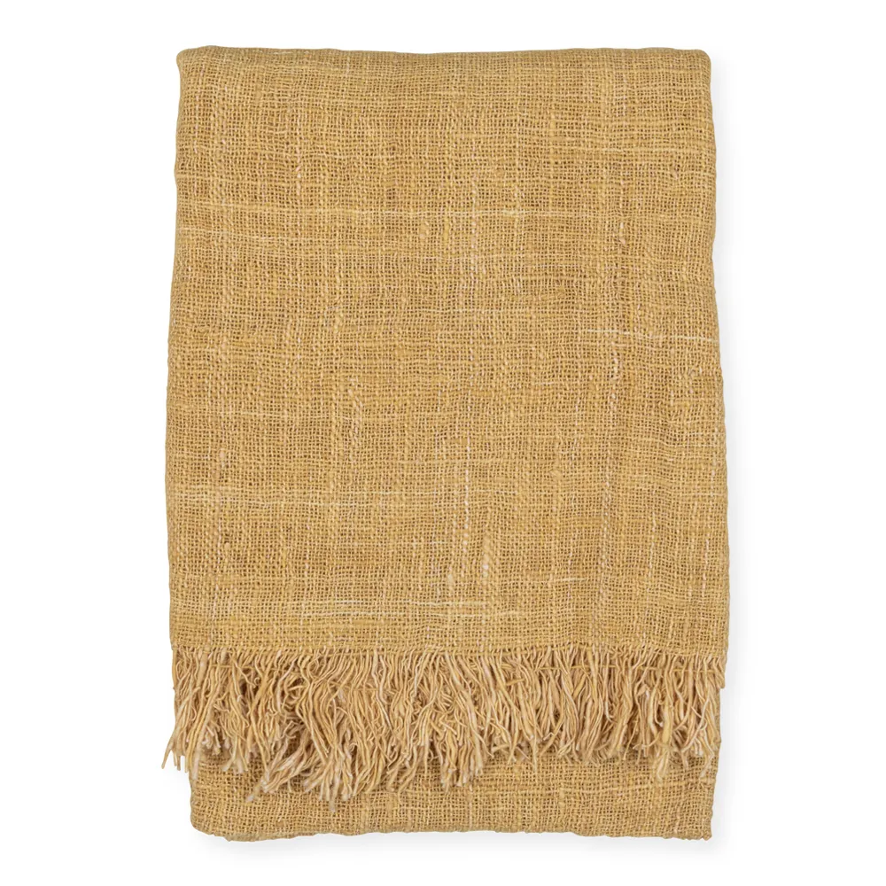 Original Home Handwoven Cotton Throw Curry 135 x 200cm
