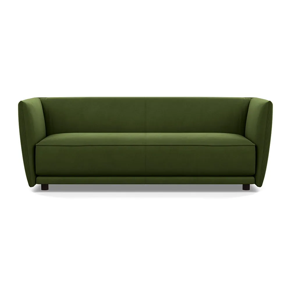 Heal's Valley 3 Seater Sofa Nobilis Velvet Leaf Walnut Stain Feet 1