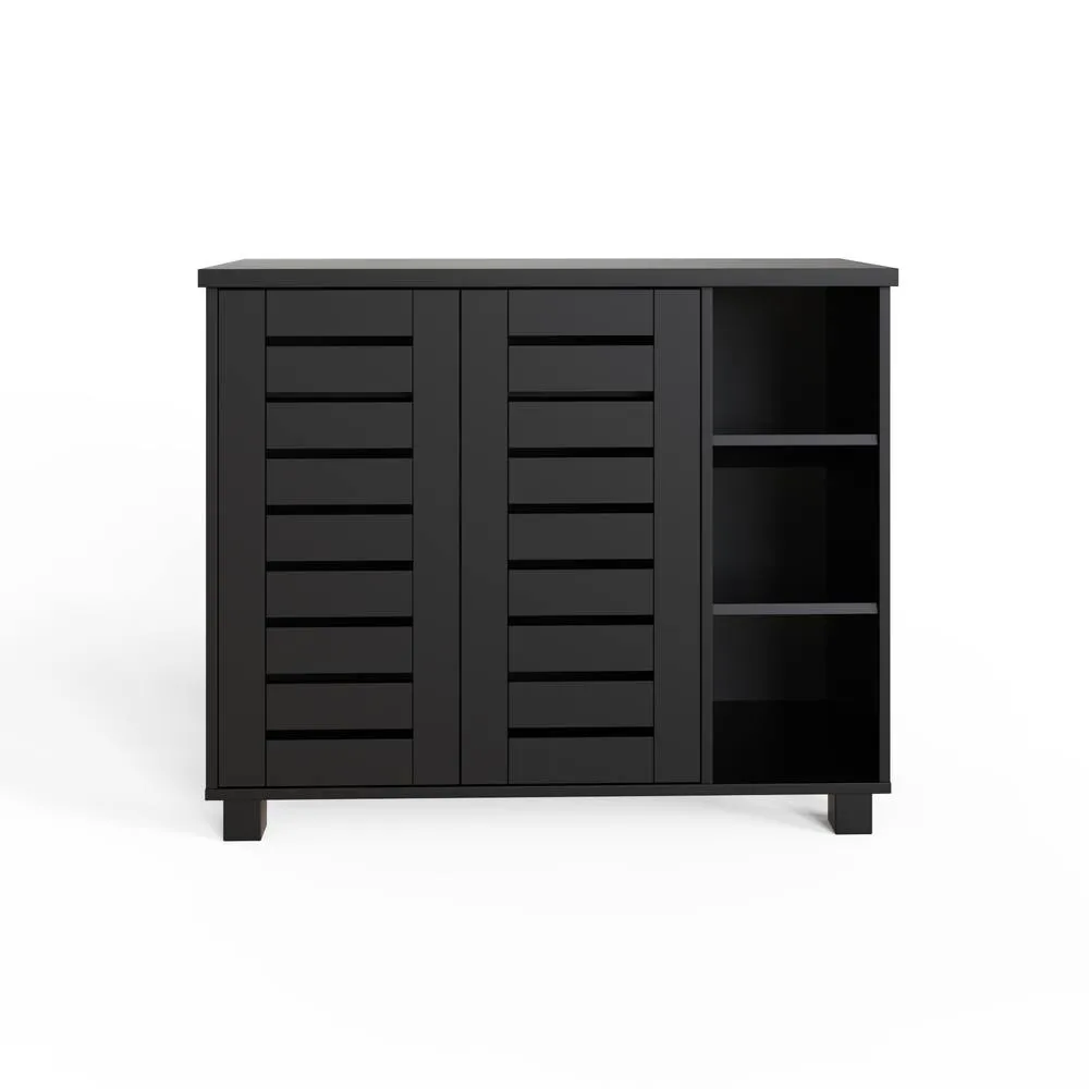 GFW Bodie 2 Door 2 Shelf Shoe Cabinet in Black 4