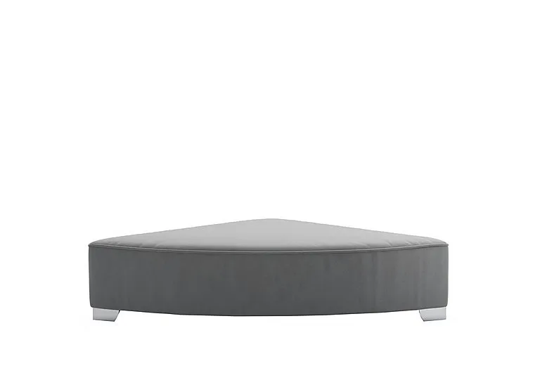 Isobel Fabric Wedge Footstool - Koala Cub with Chrome Feet