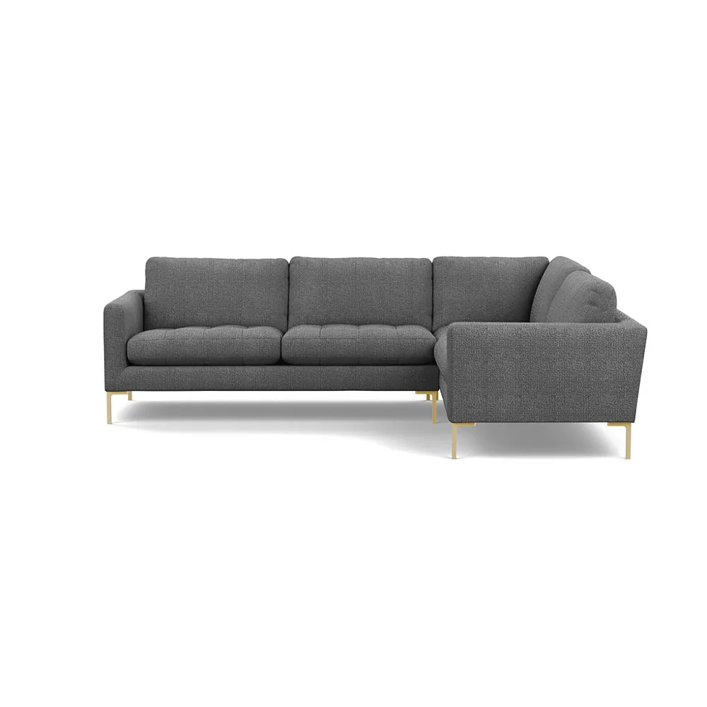 Heal's Eton Right Hand Facing Corner Sofa Tejo Recycled Noir Brass Feet