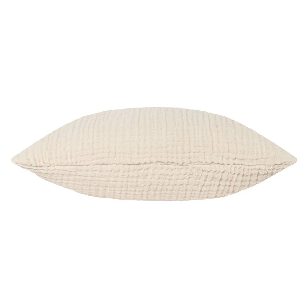 Yard Lark Muslin 100% Cotton Plain Cushion in Natural 3