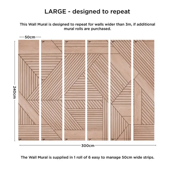 Geometric Wooden Panelling Wall Mural 4