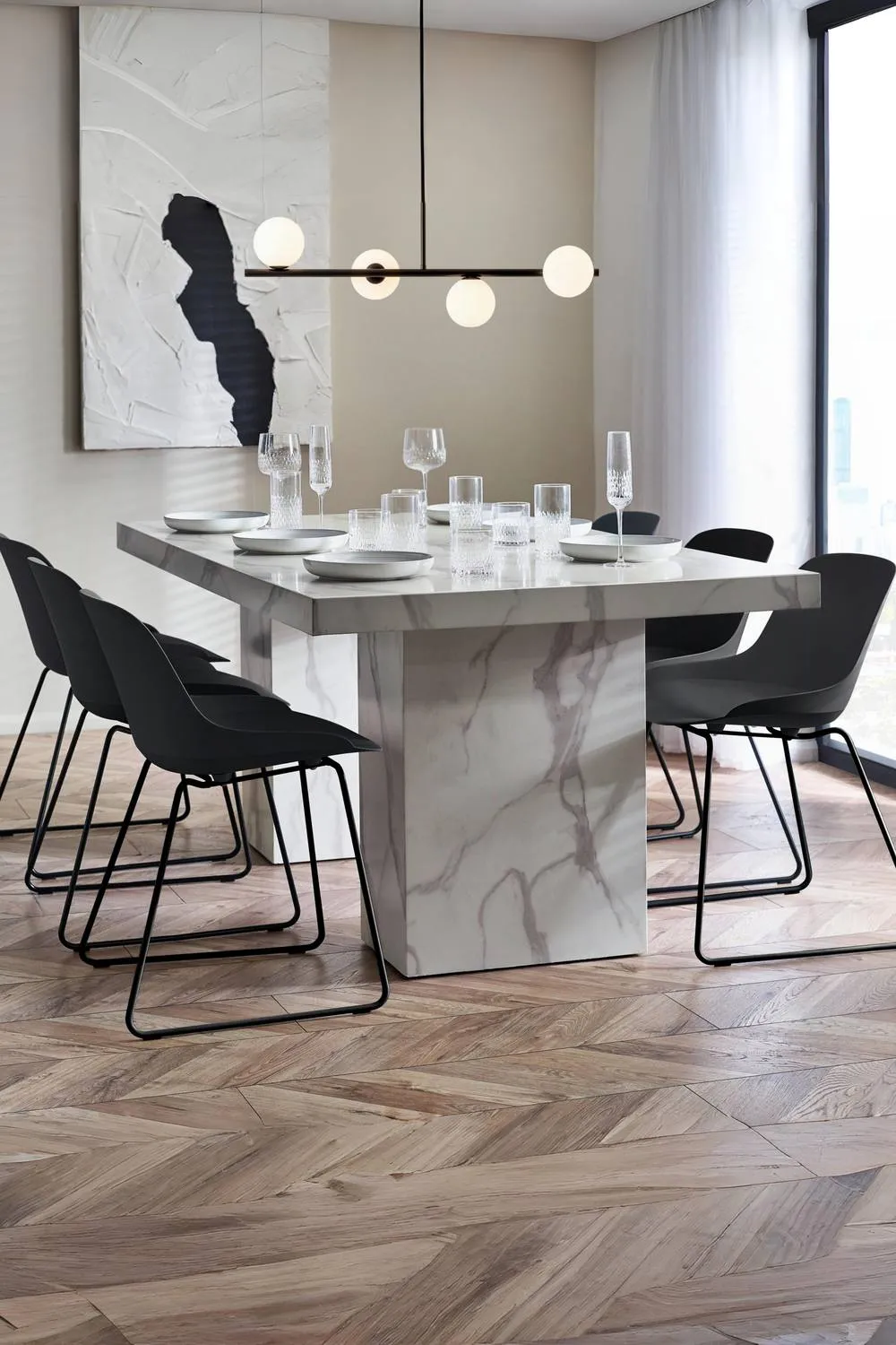 Julian Bowen Rome Rectangular 6-8 Seater Dining Table in White 3