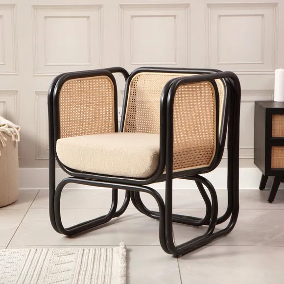Desser Iconic Rattan Chair with Boucle Cushion