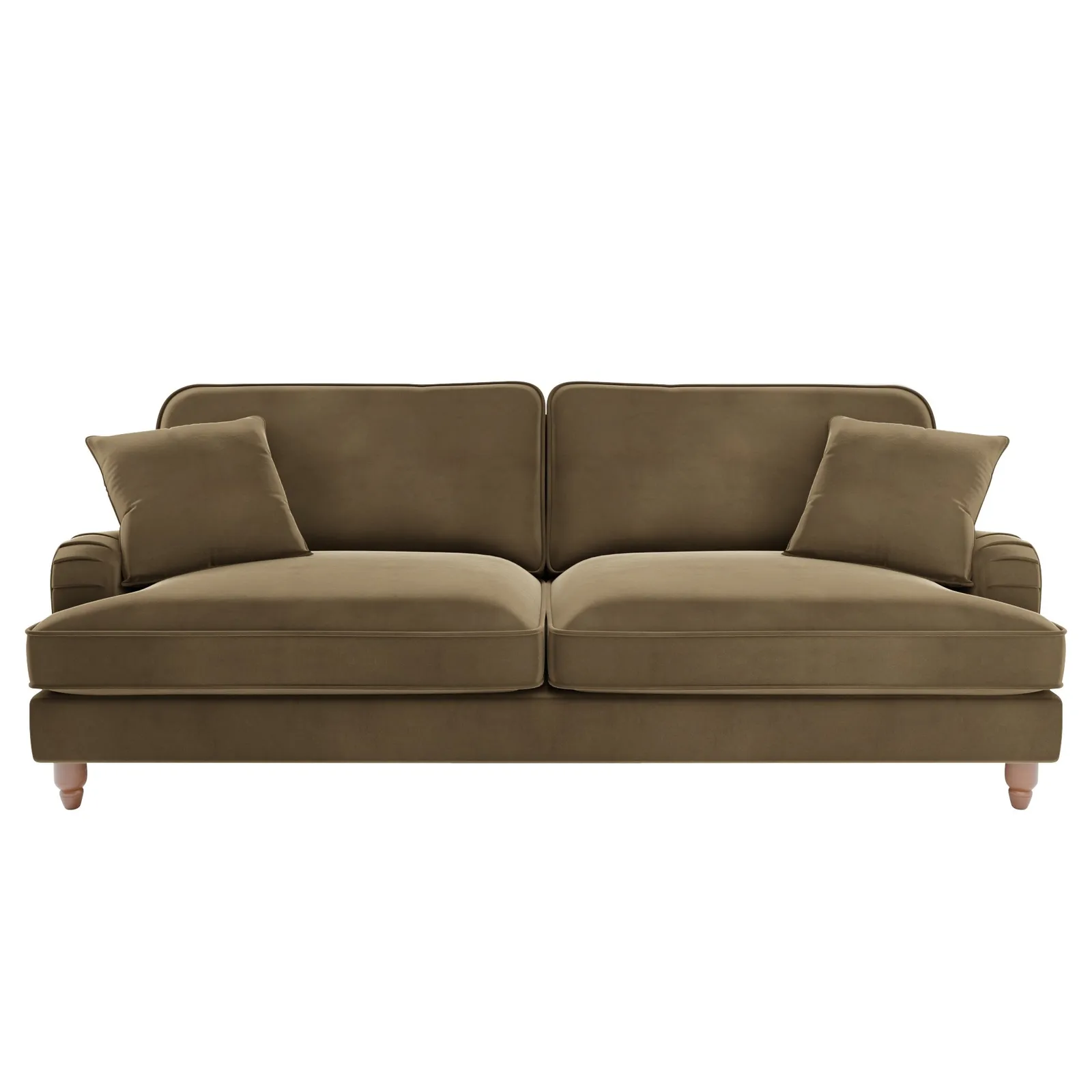Beatrice Velvet 4 Seater Sofa Brown