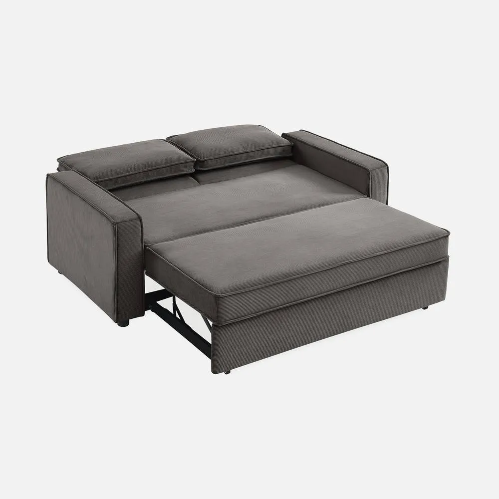 sweeek 2-seater Corduroy Sofa Bed in Grey 6