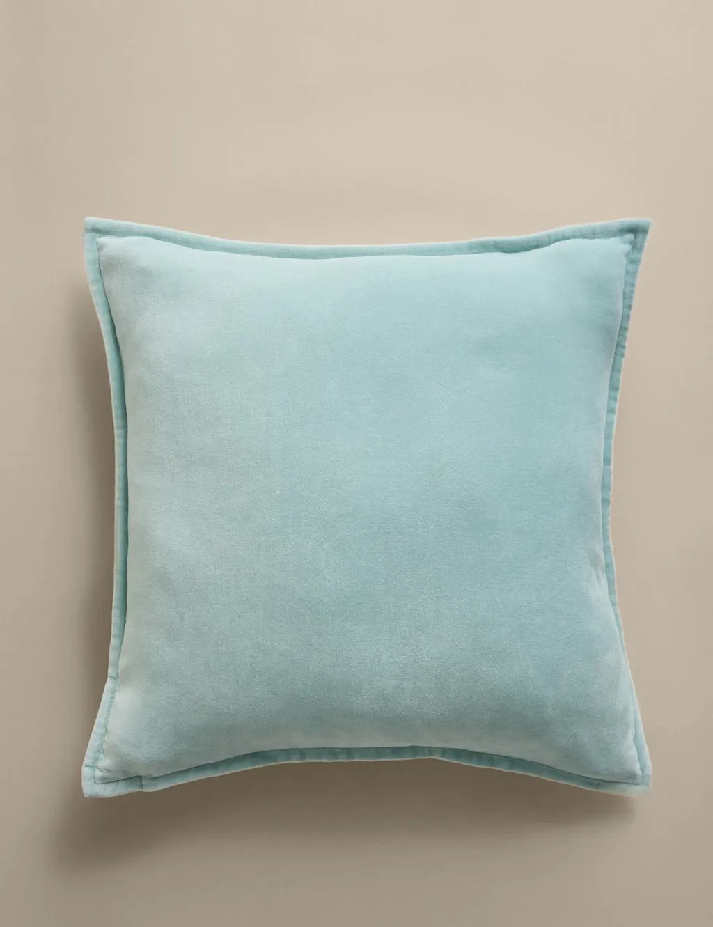 M&S Pure Cotton Velvet Cushion Cover Aqua