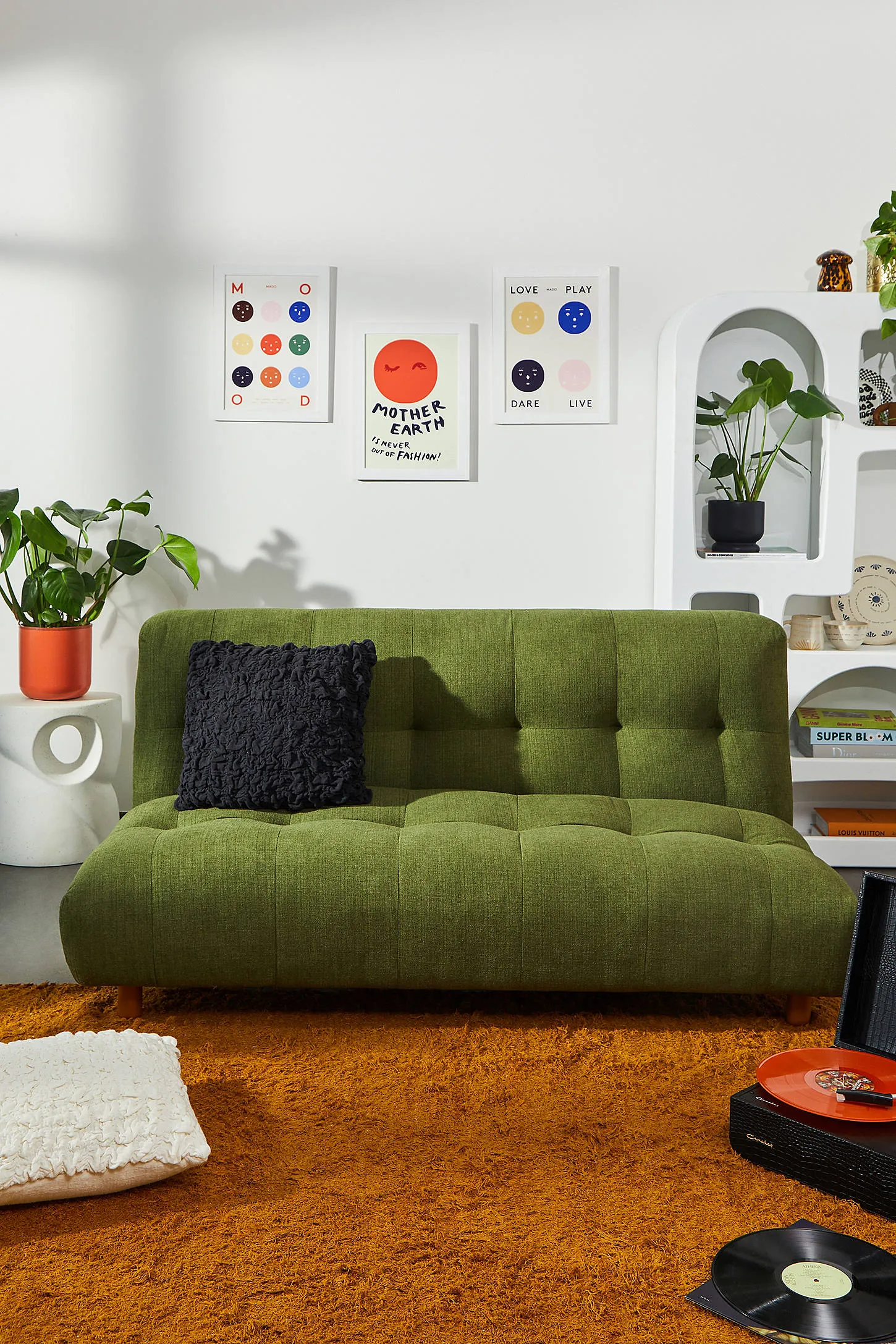 Analise Three-Seater Sofa - Green 167cm x 91.5cm x 76cm