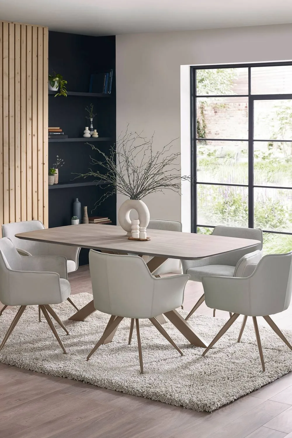 Julian Bowen Noah Rectangular 4-6 Seater Dining Table in Taupe 3