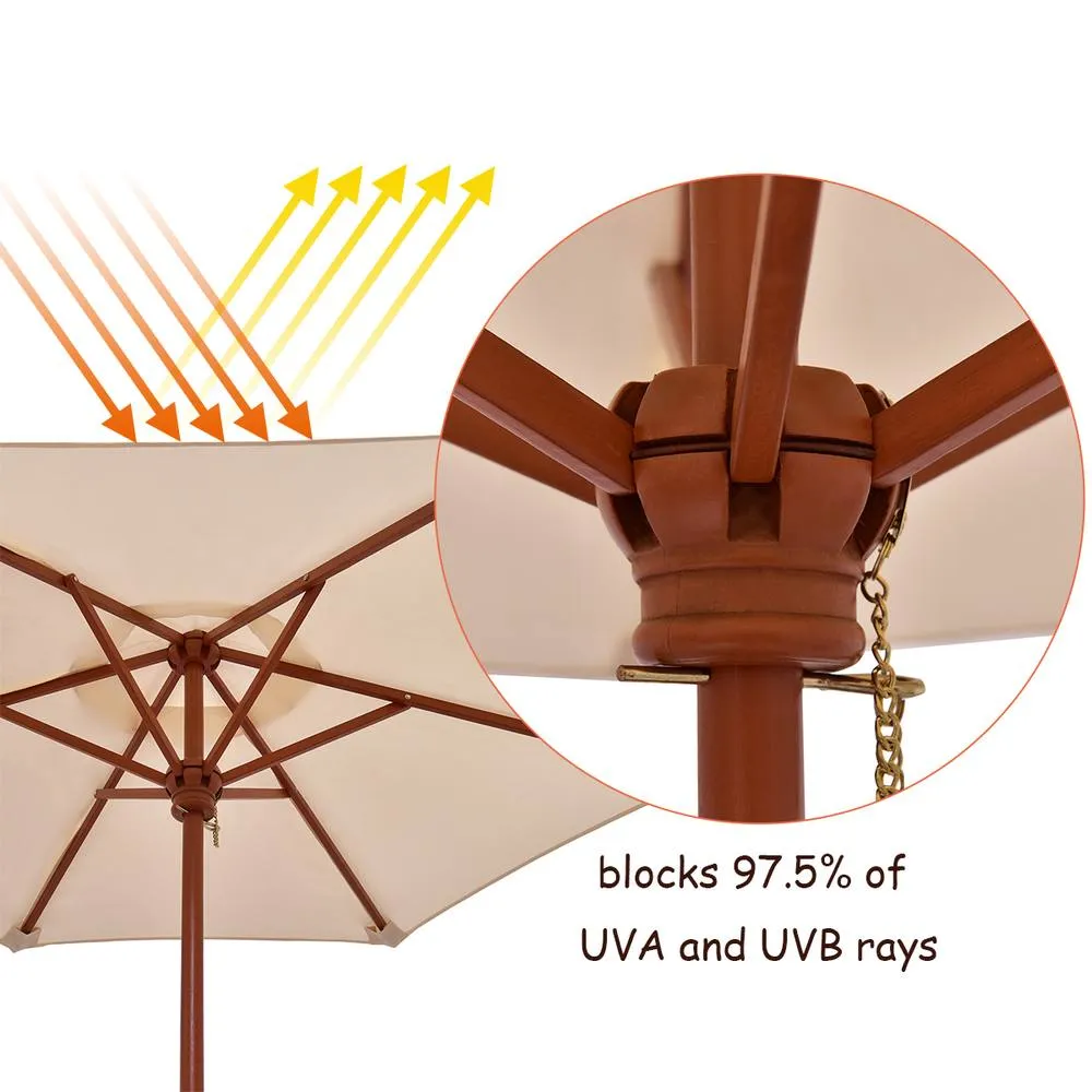 Costway 3 in 1 Picnic Table Outdoor Activity Table w/ Removable Umbrella in Brown 6