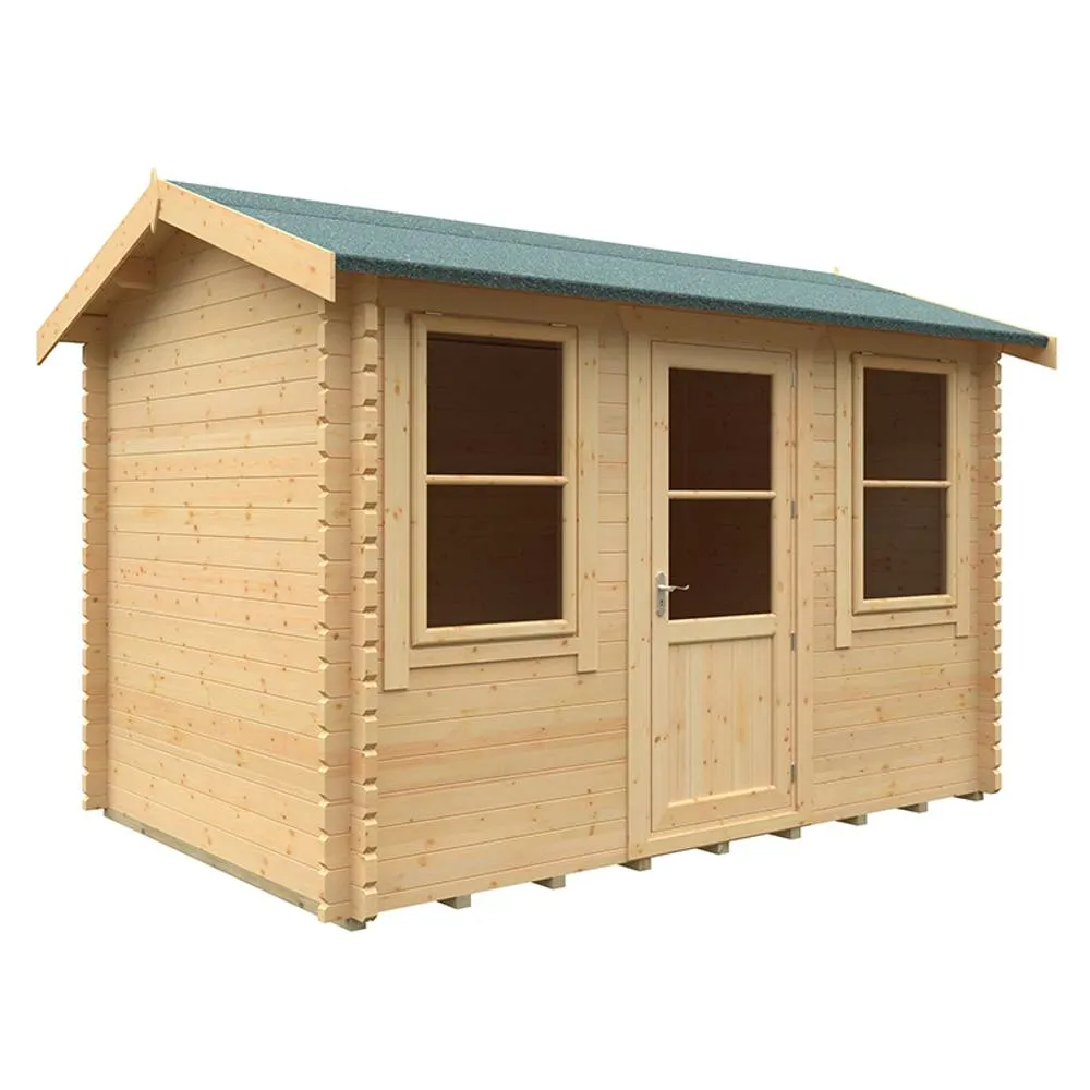 Buttercup Farm 12x8w The Skipton Plus 44mm Cabin - L355 x W235 x H262.3 cm in Natural
