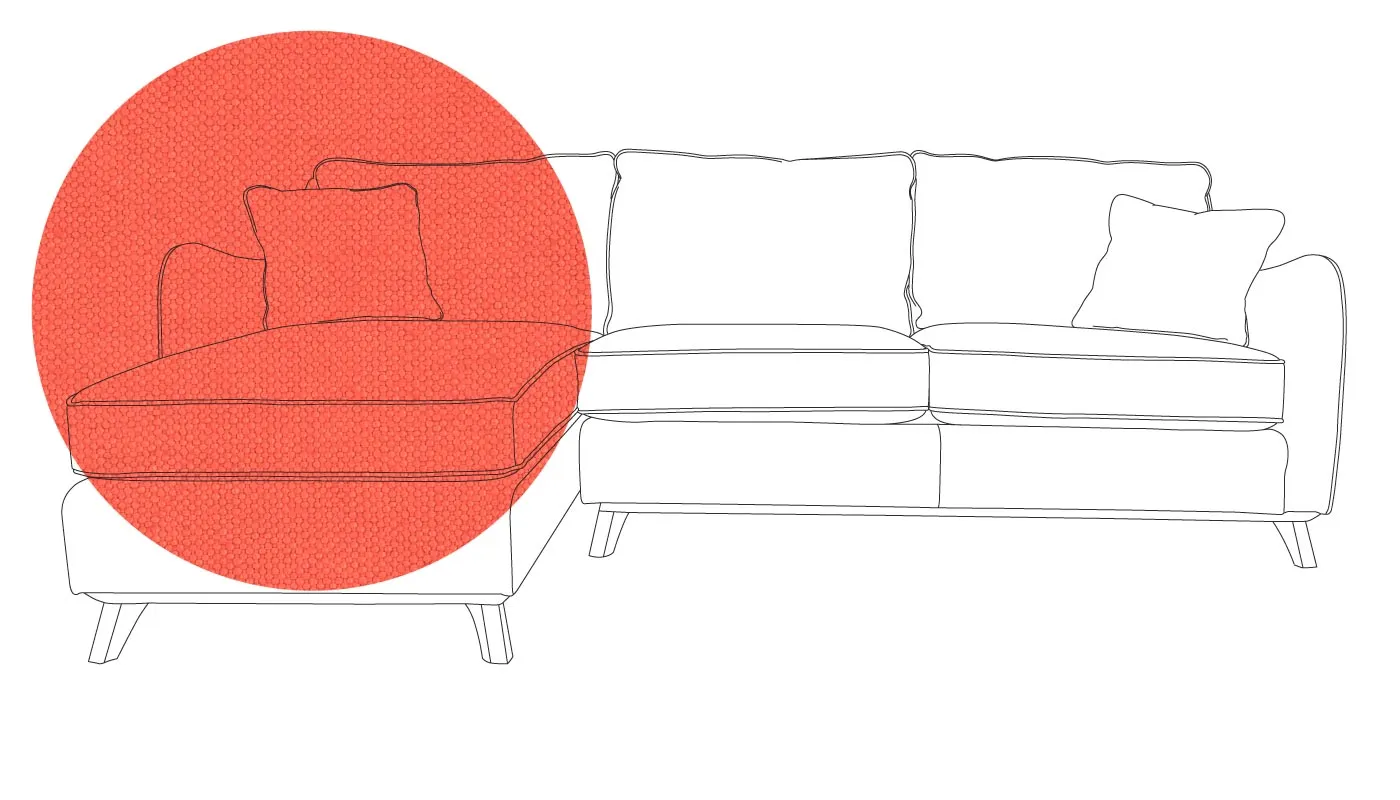 Heal's Ravello Left Hand Corner Sofa Linen Mix Grenadine