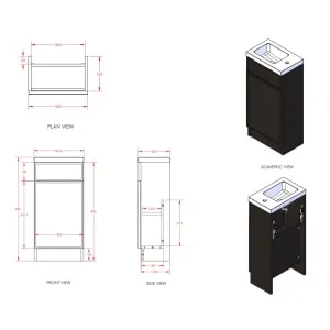 Wickes Haven Rusty Red Freestanding Vanity Unit & Haven Basin - 840 x 400mm 2