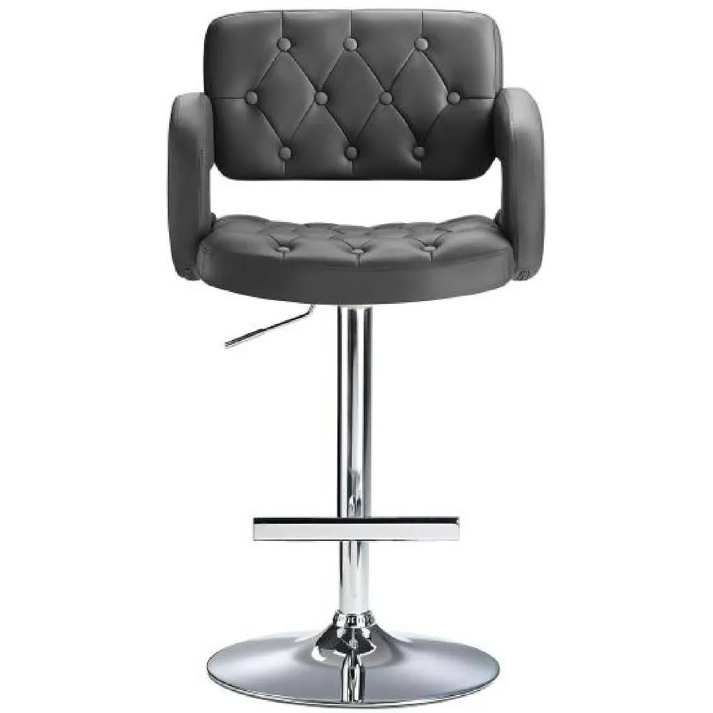 netfurniture Nairn Height Adjustable Bar Stool with Black Padded Swivel Seat 2