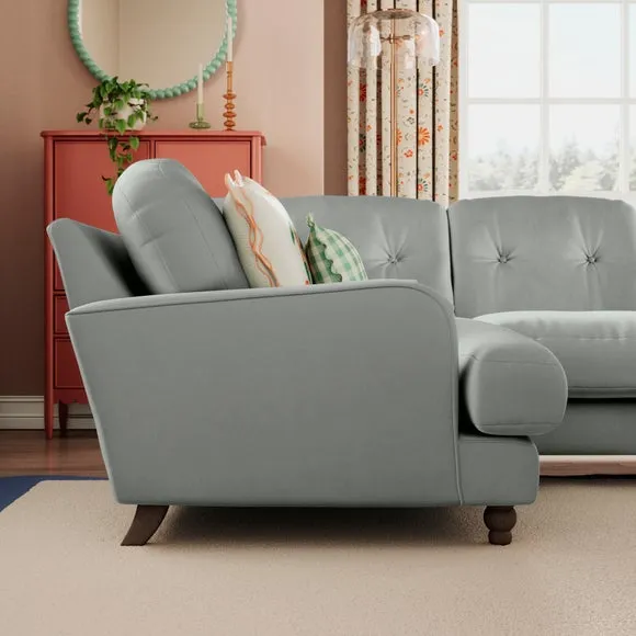 Martha Vintage Velvet Full Corner Sofa 3