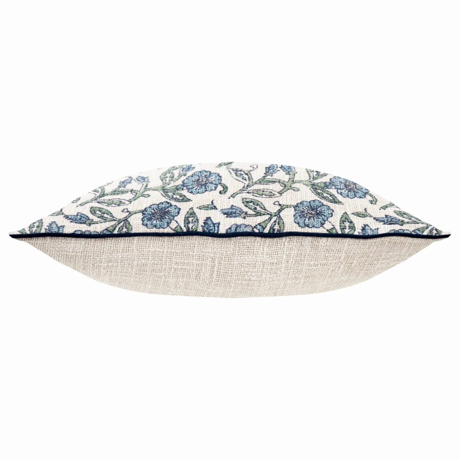 Paoletti Delphine Floral 100% Cotton Cushion in Mid Blue 4