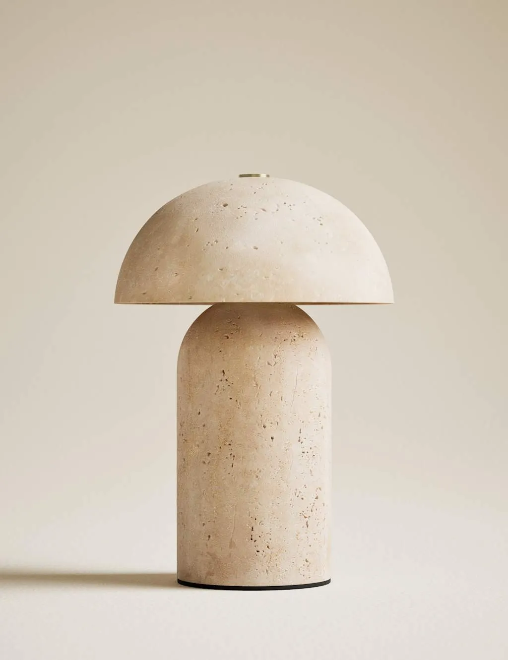 M&S Travertine Large Rechargeable Table Lamp Natural