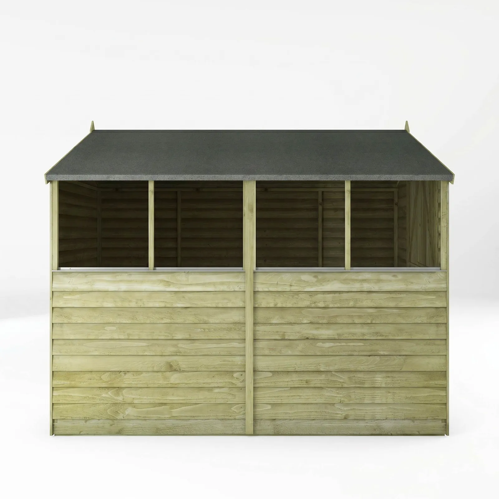 Mercia 8 x 6 Feet Single Door Overlap Apex Shed - L240.4 x W190.5 x H198.6 cm in Brown 3