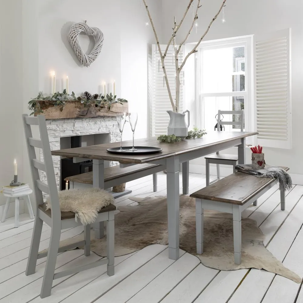 Nöa and Nani Canterbury Dining Table 180cm in Silk Grey and Dark Pine 4