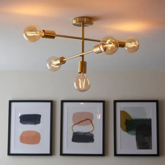 Return - Vogue Ryker 5 Light Semi Flush Ceiling Light 6