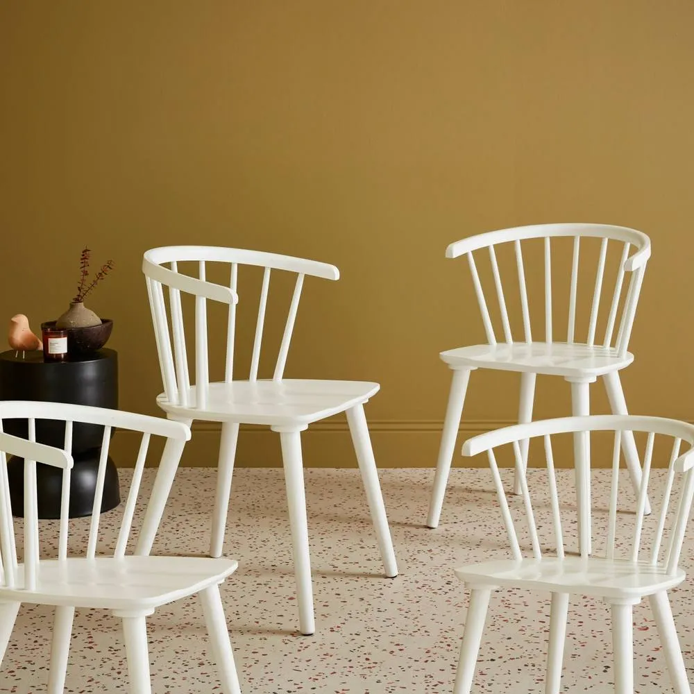 sweeek Set Of 4 Wooden & Plywood Chairs in White 6