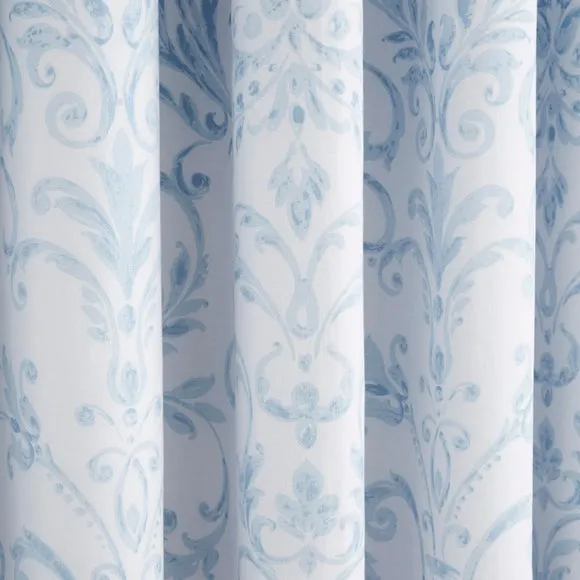 Ashleigh Damask 100% Cotton Blackout Eyelet Curtains 2