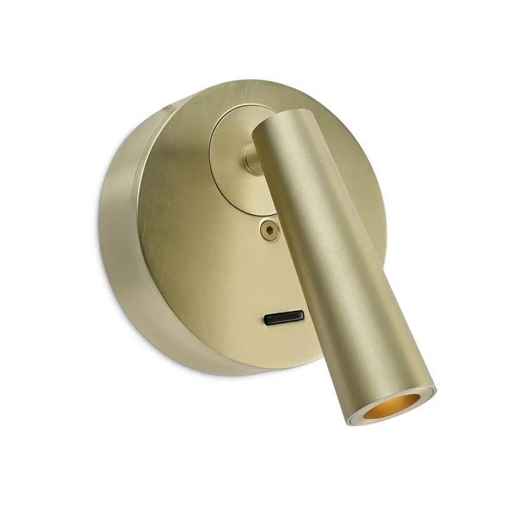 Netlighting Gamma LED Wall Reading Light Satin Gold 179lm 2700K 2