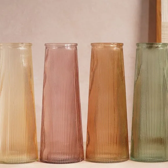 Hestia Tall Ribbed Glass Vase 4