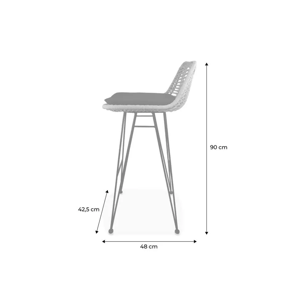sweeek Pair of rattan bar stools 67cm in Light Sand 5