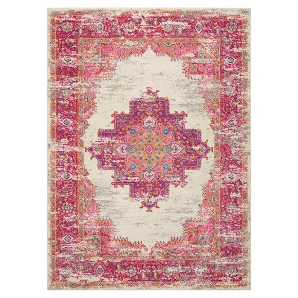Ivory and Fuchsia Passion Rug 2