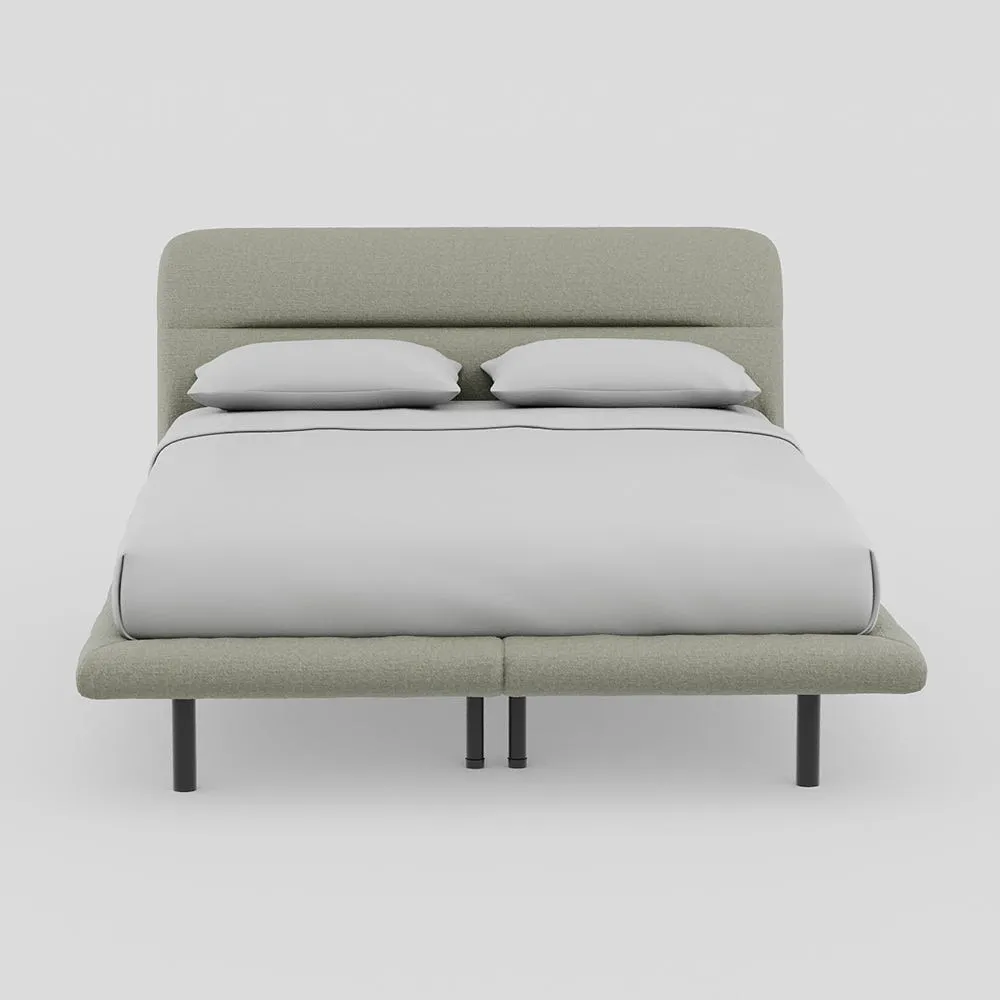 Heal's Gia Bed King Siena Cotton Pistachio Box Sprung, Black Feet 1