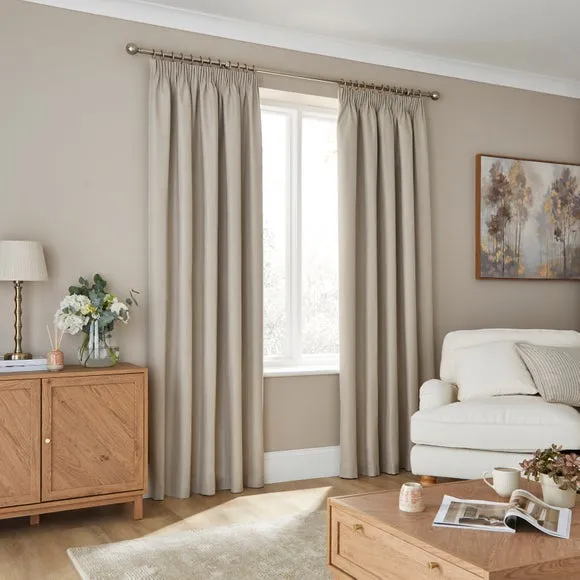 Rotterdam Herringbone Blackout Eyelet Curtains 2