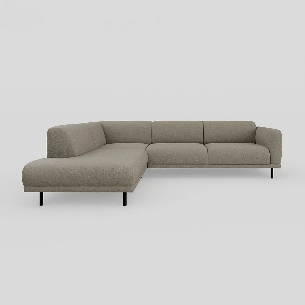 Heal's Harri 3 Str Open End Sofa LHF Broadweave Pebble 1