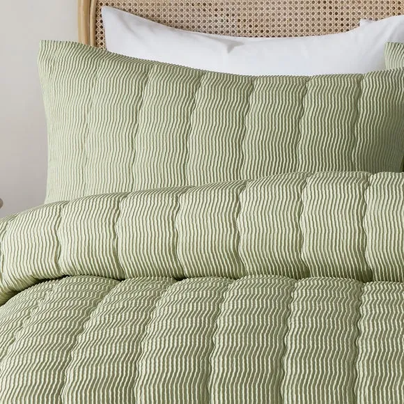 Serene Crinkle Wave Duvet Cover & Pillowcase Set 2