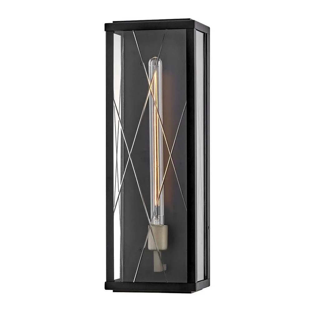 Netlighting Monte Large Flush Wall Lantern Black IP44