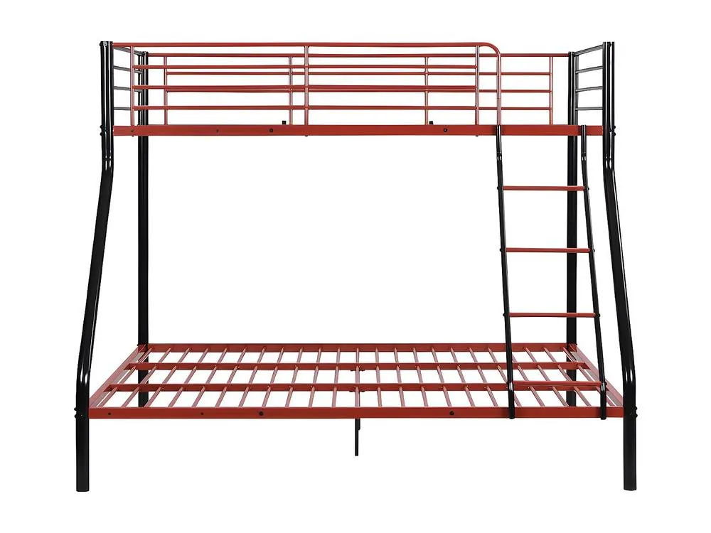 Vente-unique Bunk Beds - 90 & 140 X 190 Cm - Steel - Black & Red - ELEVATIO IV 2