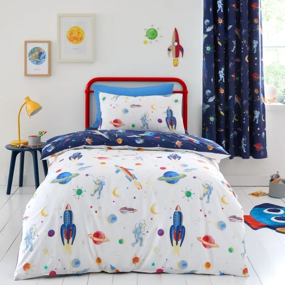 Space 100% Cotton Reversible Duvet Cover and Pillowcase Set 3