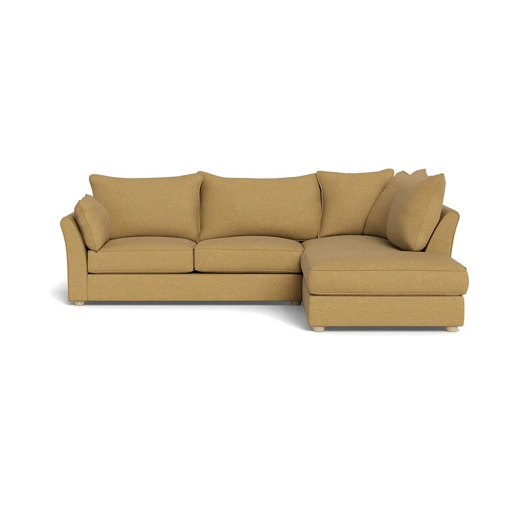 Heal's Tailor Right Hand Facing Corner Sofa Boucle Tweed Citrine Natural Feet 1