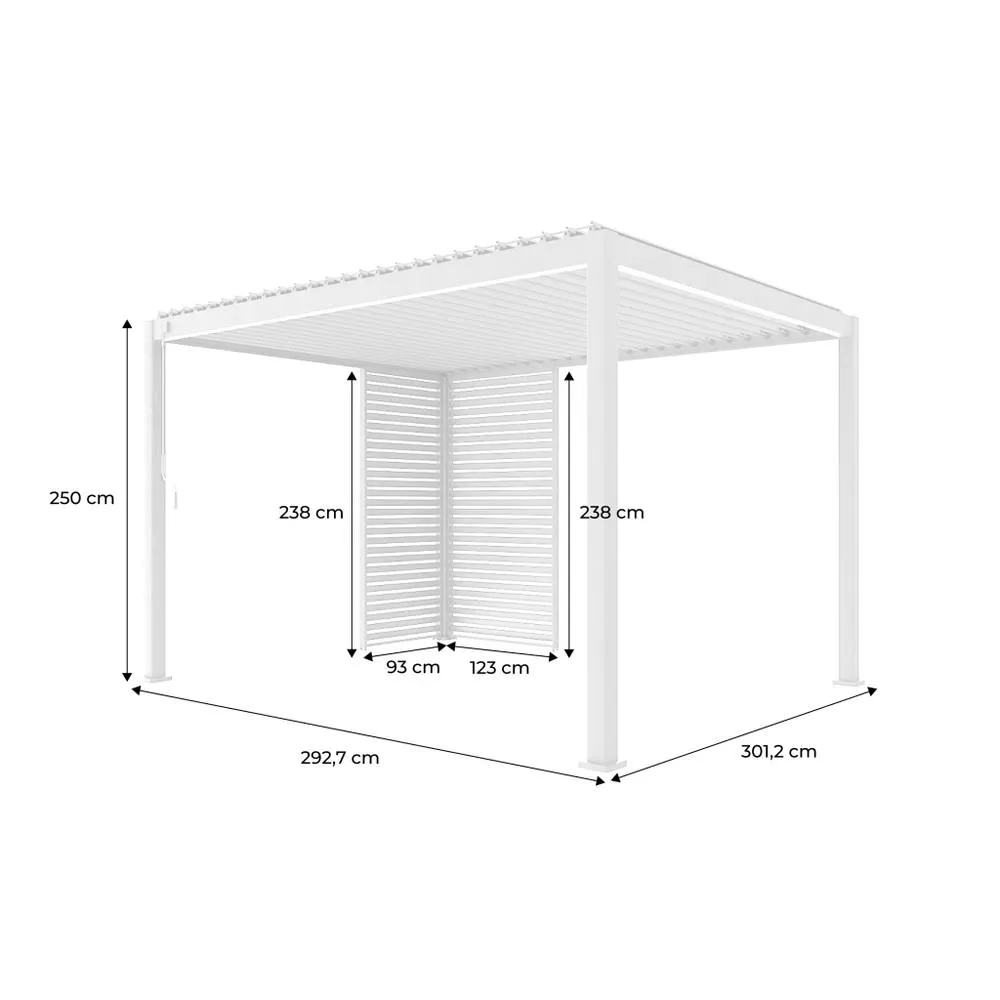sweeek Louvered pergola Triomphe 3x4m + louvers 100cm + louvers 130cm in Beige 6