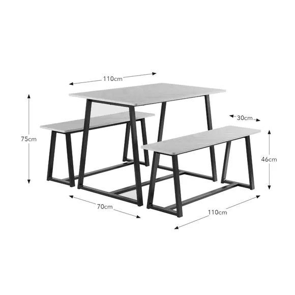 Maven 4 Seater Dining Table and Bench Set 6