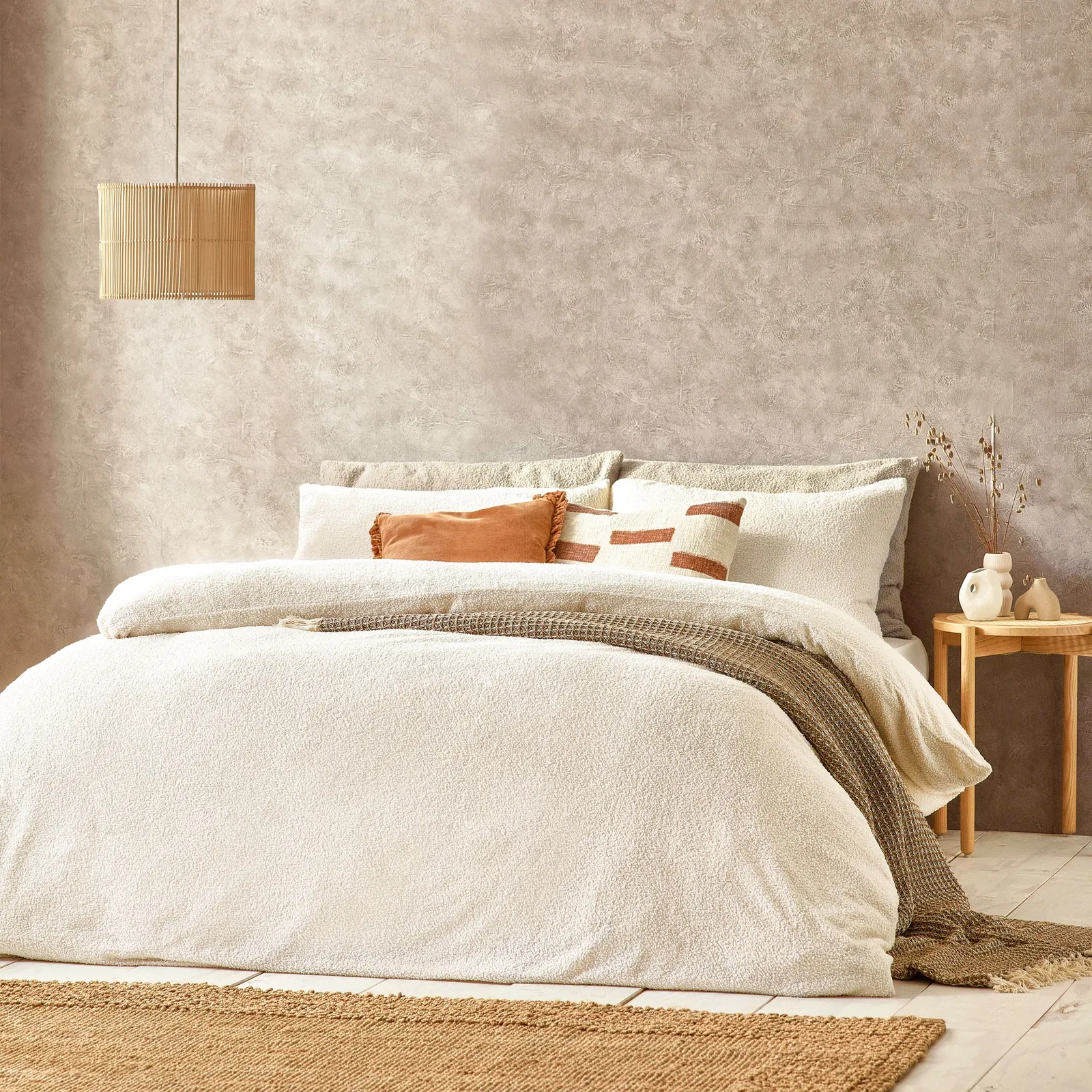 Yard Boucle Textured Duvet Cover Set in Ecru