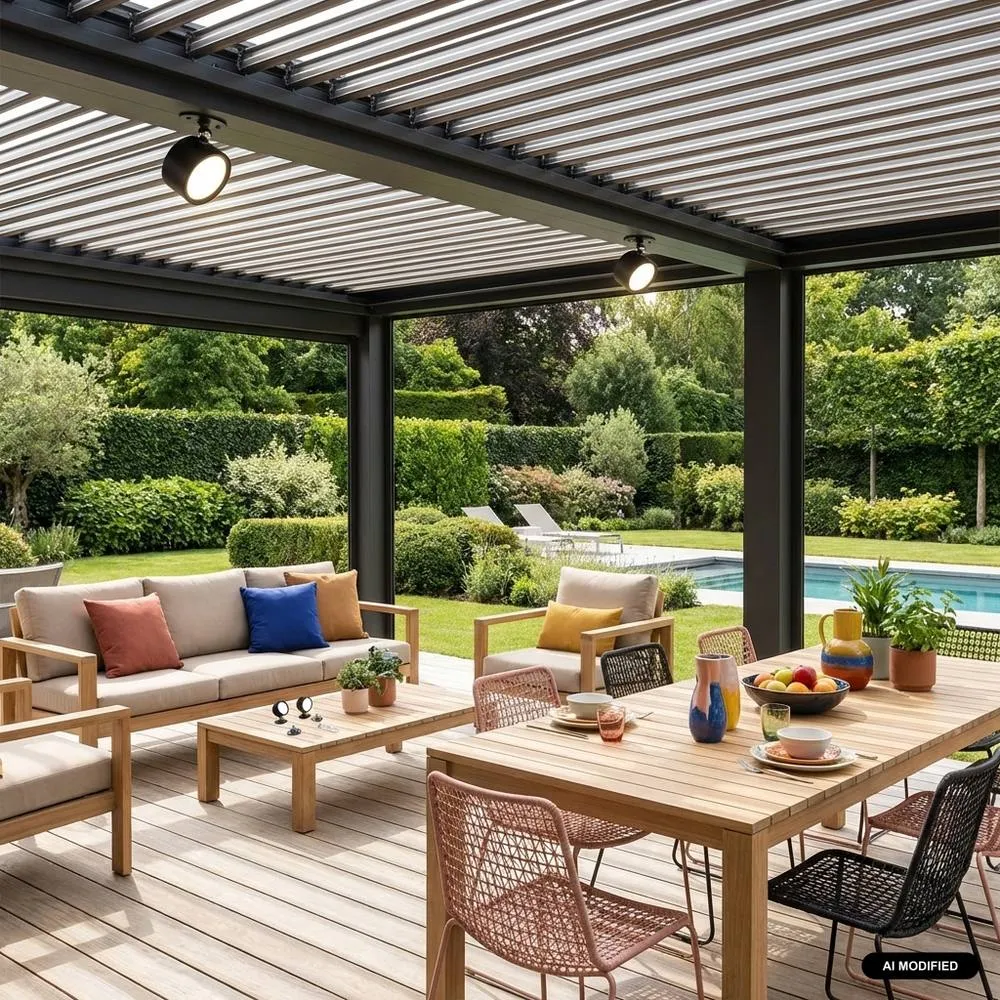 sweeek Set of 2 rechargeable lamps for a louvered pergola in Black 1