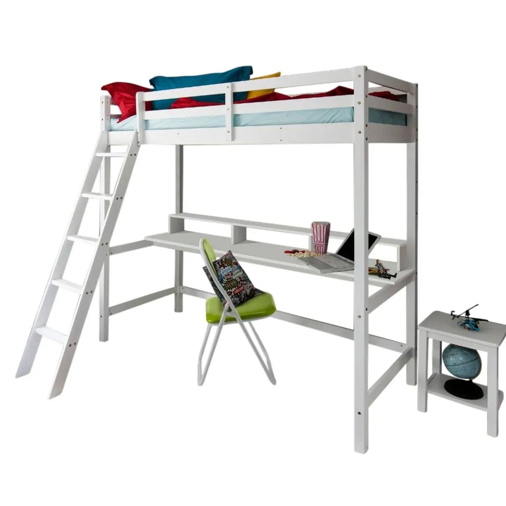 Nöa and Nani Thomas High Sleeper Cabin Bed with Thea Desk in White 2