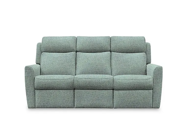 Wren 3 Seater Fabric Recliner Sofa with Headrests and Power Lumbar - Dapple Kingfisher