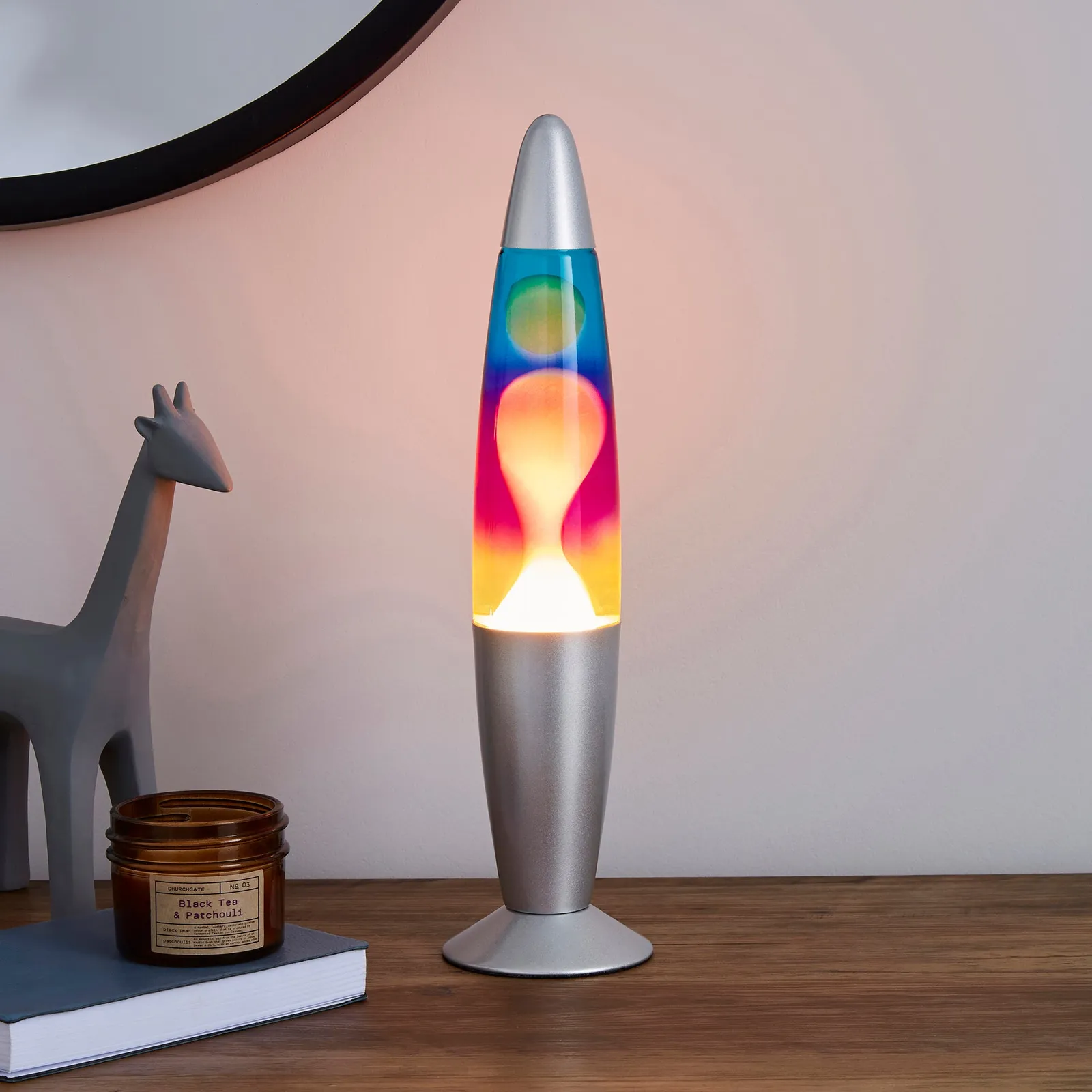 Rainbow Lava Lamp Silver