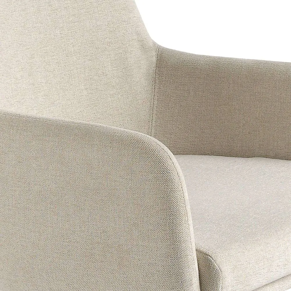 Angel Cerda Beige Fabric Dining Chair with Walnut Legs (Model ) 5