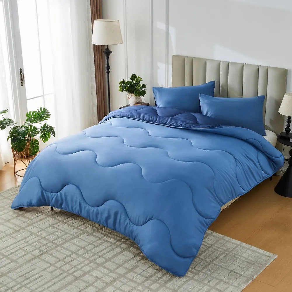 GAVENO CAVAILIA Coverless Microfiber Duvet in Blue 2