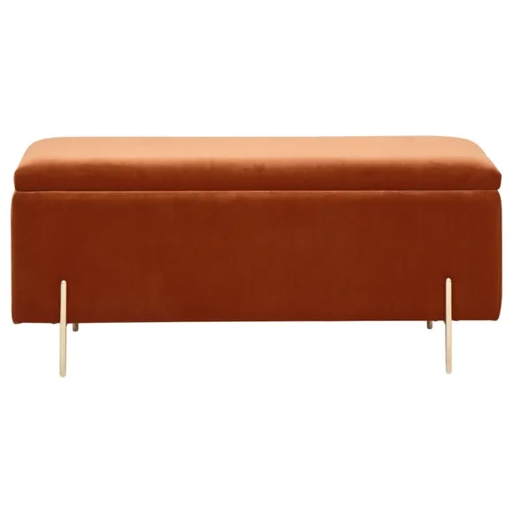 Mystica Velour Ottoman Storage Bench 4